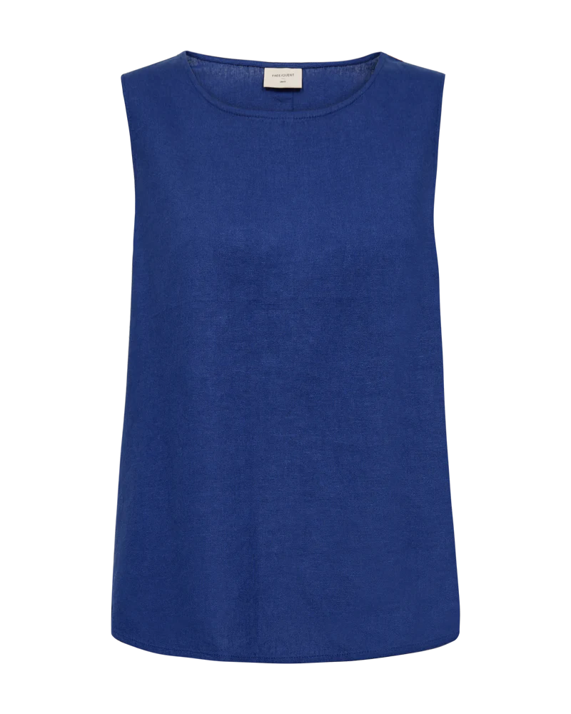 FQLAVA - LEINEN TOP - BLAU