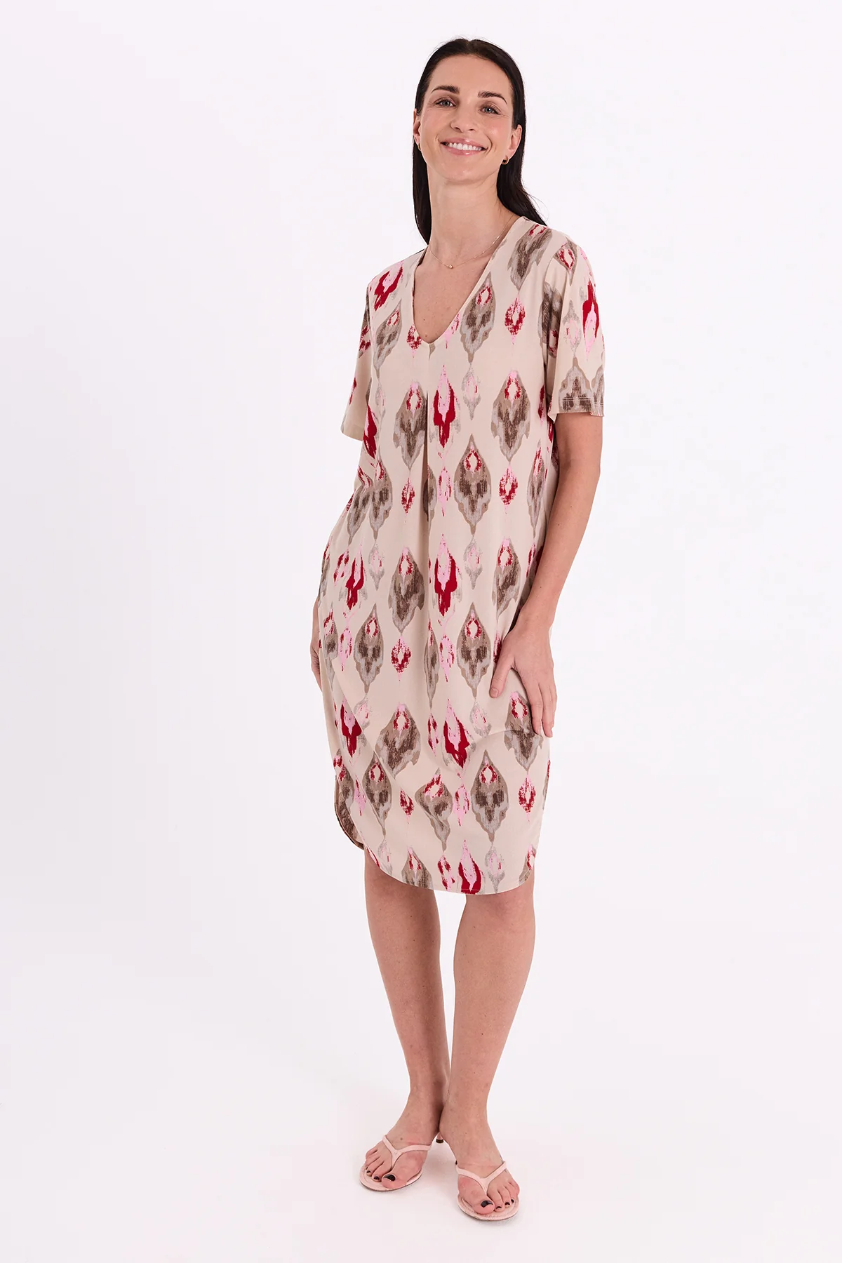 FQFLOI - KLEID - ROSA UND BEIGE