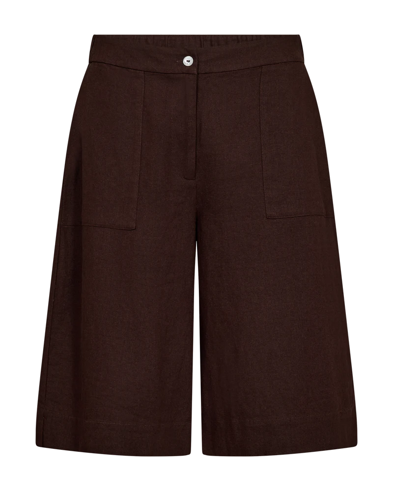FQLAVA - LEINENSHORTS - BRAUN