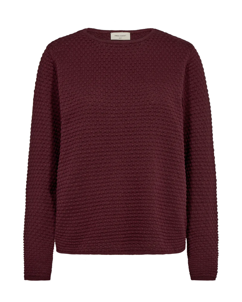 FQDODO - PULLOVER MIT GEPUNKTETER TEXTUR - BORDEAUX
