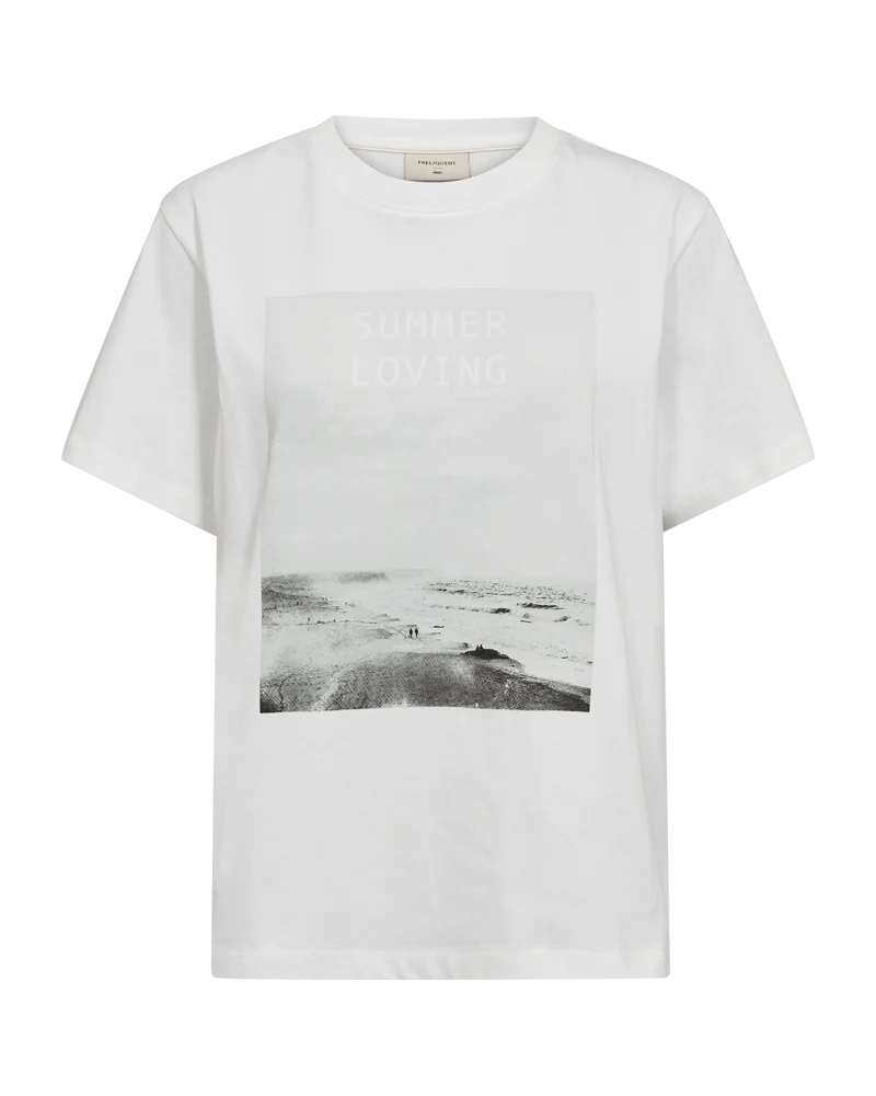 FQSENCE - T-SHIRT MIT PRINT - SCHWARZ UND WEISS
