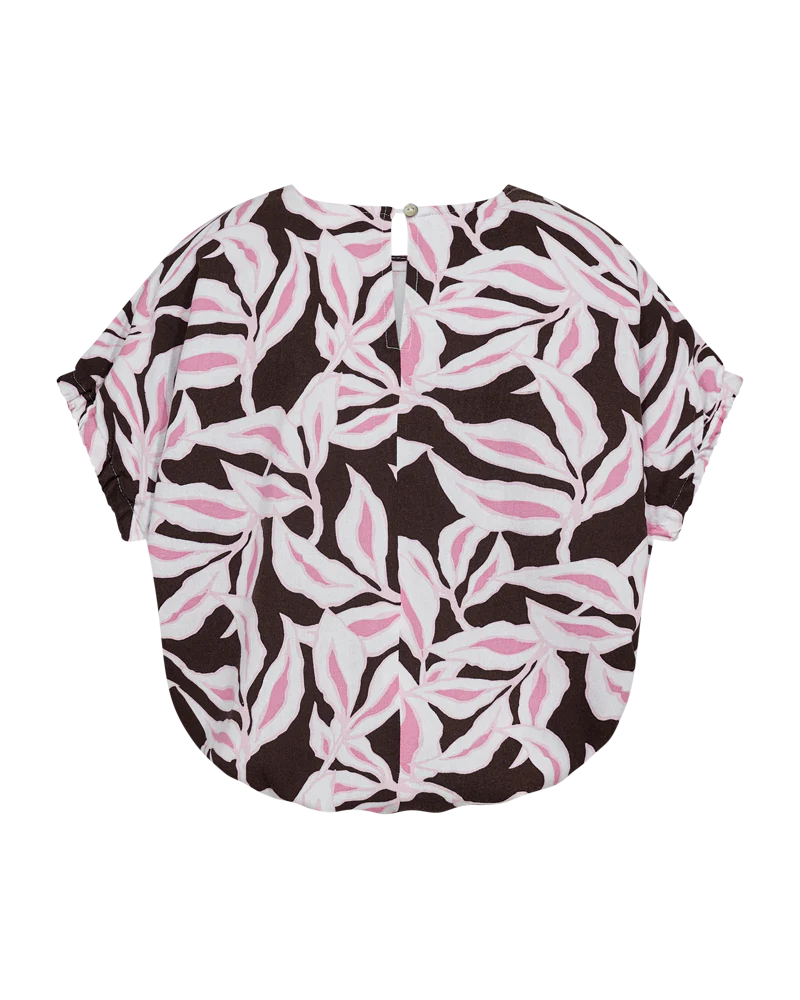 FQLAVISCO - BLUSE MIT BLUMENMUSTER - BRAUN