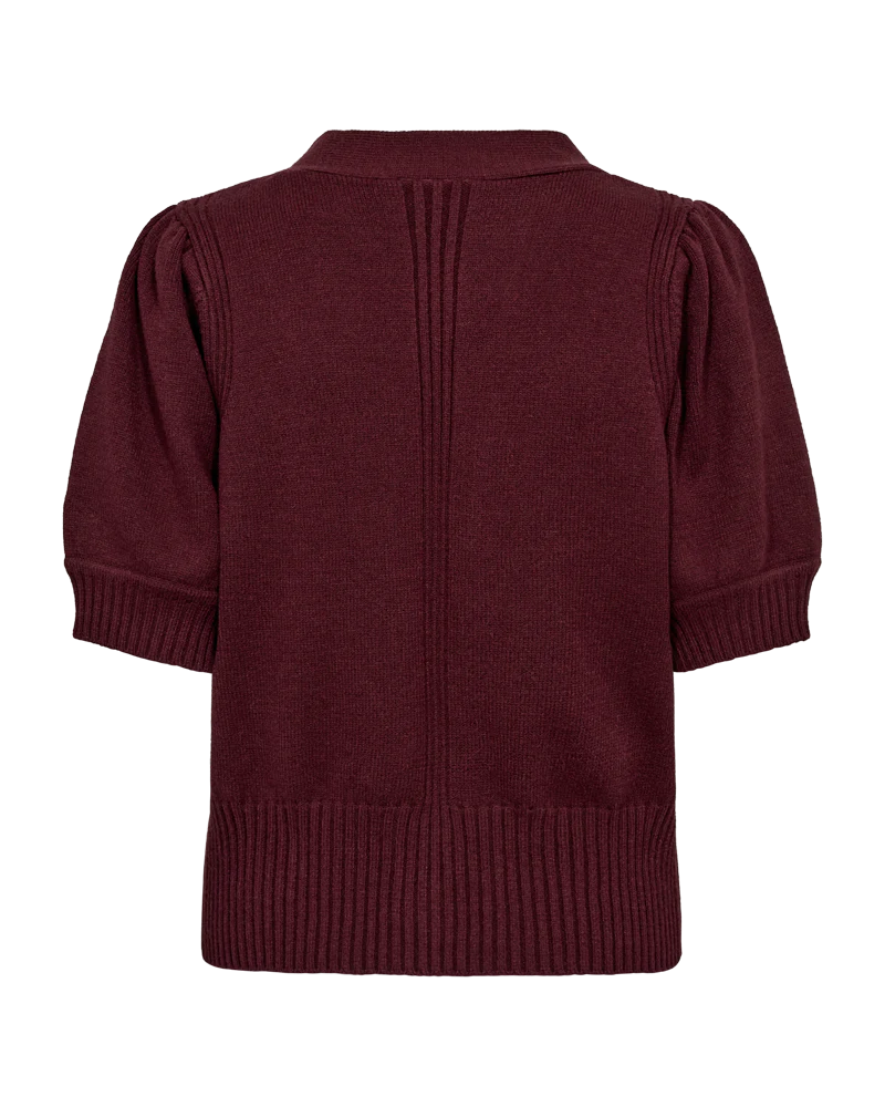 FQALPI – STRICKJACKE MIT GERIPPTEN DETAILS - BORDEAUX