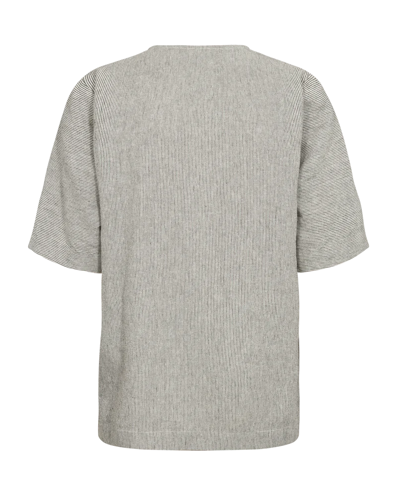 FQLAVA - BLUSE MIT STREIFENMUSTER - GRUN UND WEISS