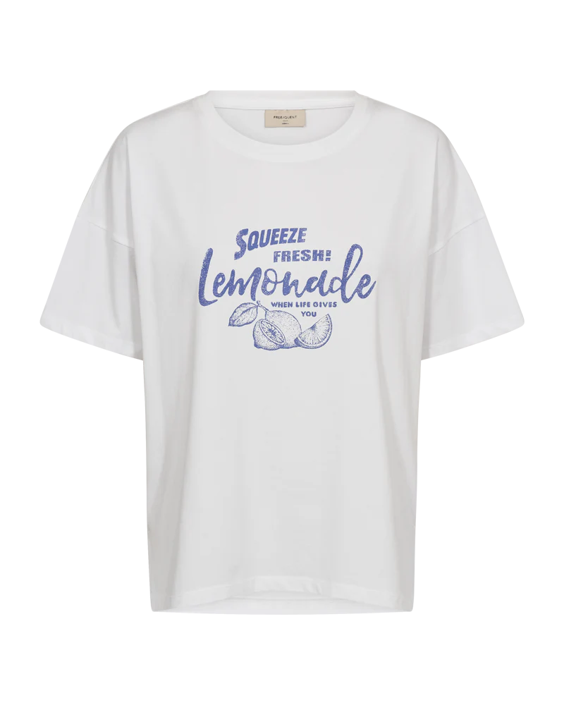 FQFENJAL - T-SHIRT MIT PRINT - WEISS UND BLAU
