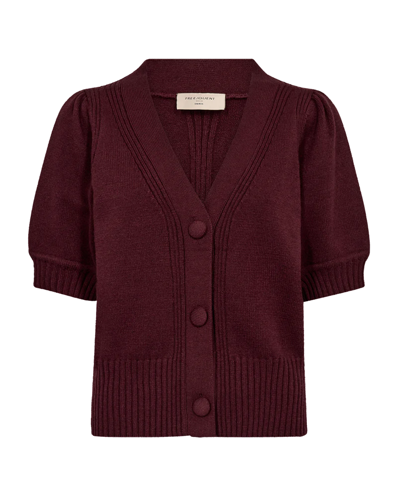 FQALPI – STRICKJACKE MIT GERIPPTEN DETAILS - BORDEAUX
