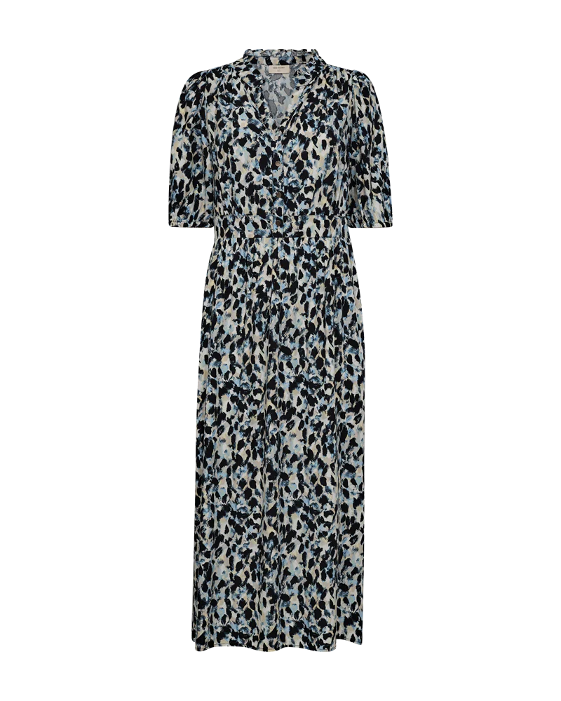 FQADNEY – KLEID MIT PRINT - BLAU