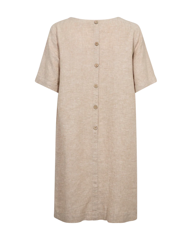 FQLAVA - LEINEN KLEID - BEIGE