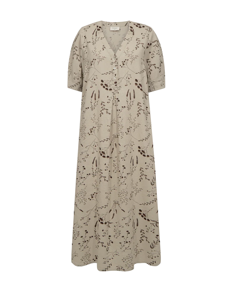 FQLALUNA – KLEID MIT BLUMENPRINT - BEIGE