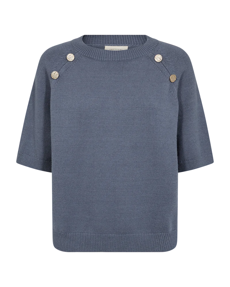 FQALPI – PULLOVER MIT DEKOKNÖPFEN - BLAU