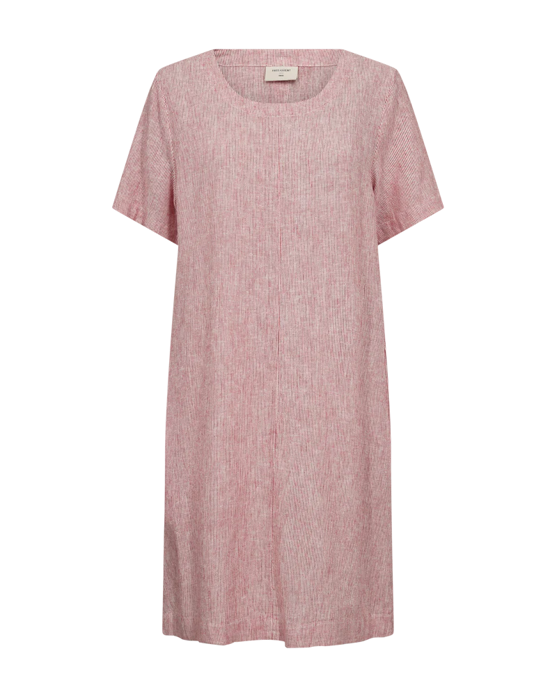 FQLAVA - LEINEN KLEID - WEISS UND ROT