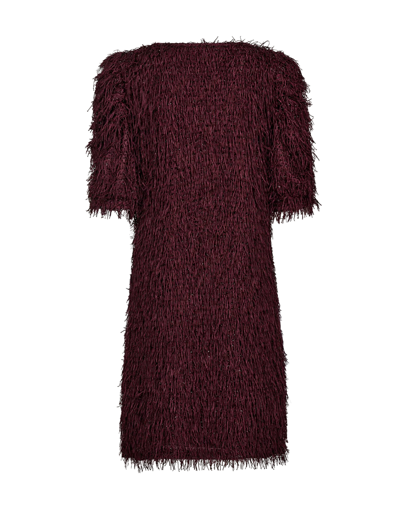 FQMARLIN – KLEID MIT FRANSEN - BORDEAUX