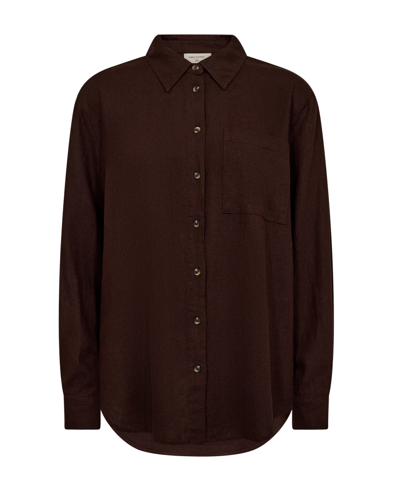 FQLAVA - LEINENHEMD - BRAUN