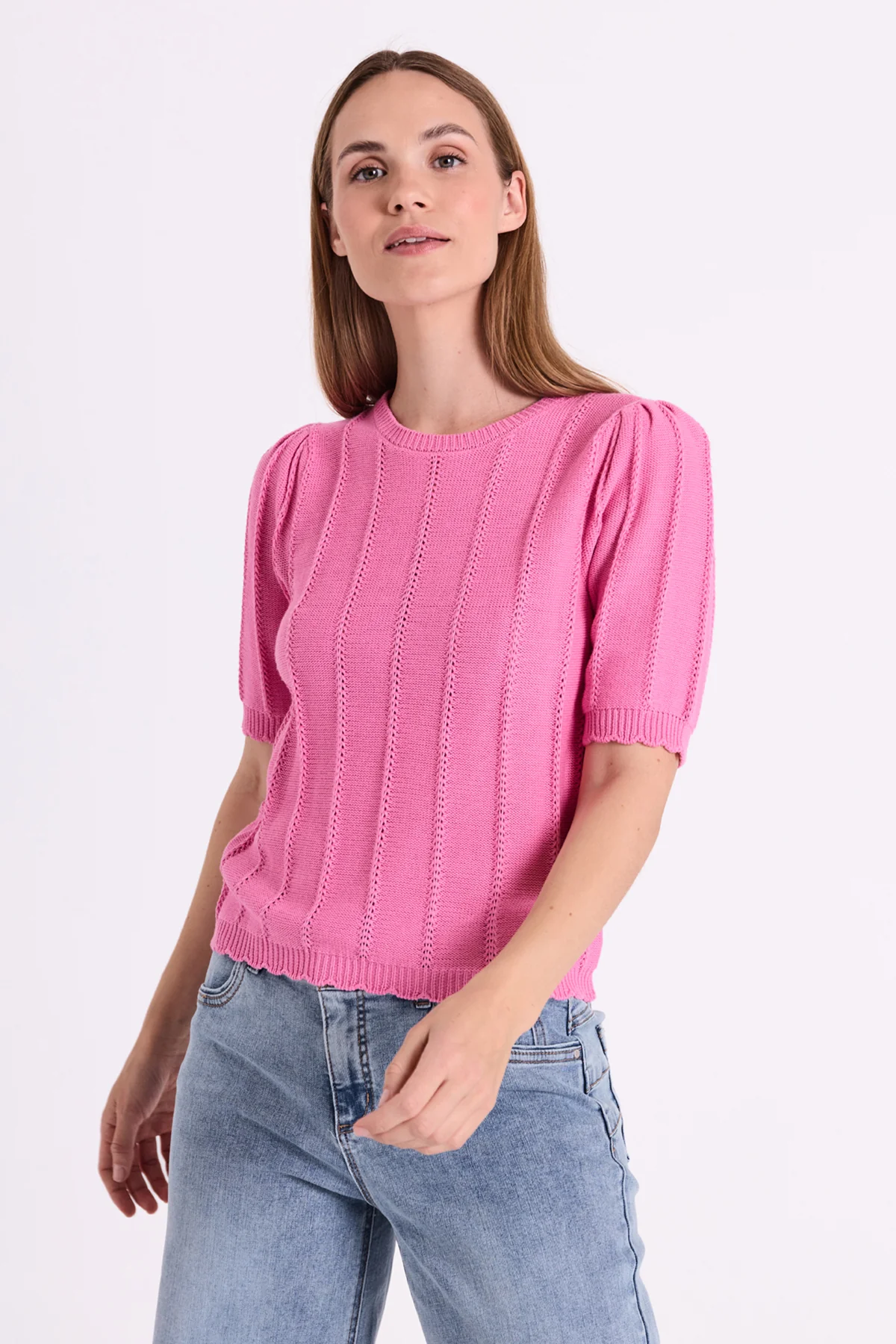 FQMORA - PULLOVER MIT STICKEREIDETAILS - ROSA