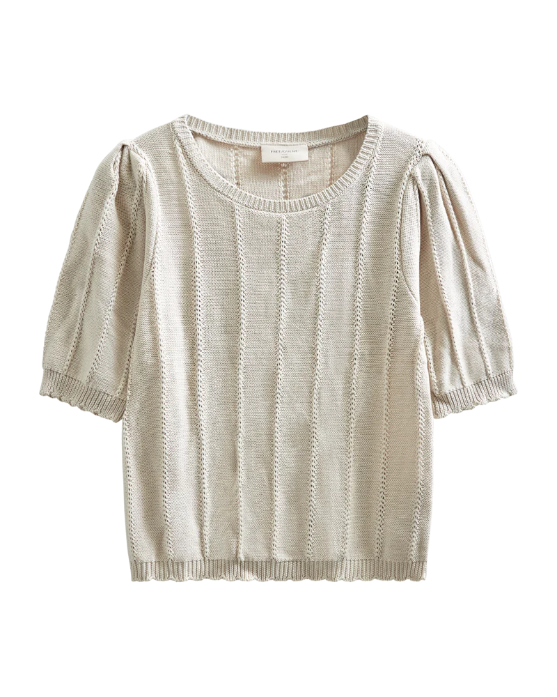 FQMORA - PULLOVER MIT STICKEREIDETAILS - BEIGE
