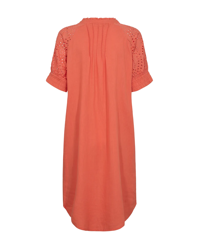 FQLOUIS – KLEID MIT BALLOONÄRMELN - ORANGE