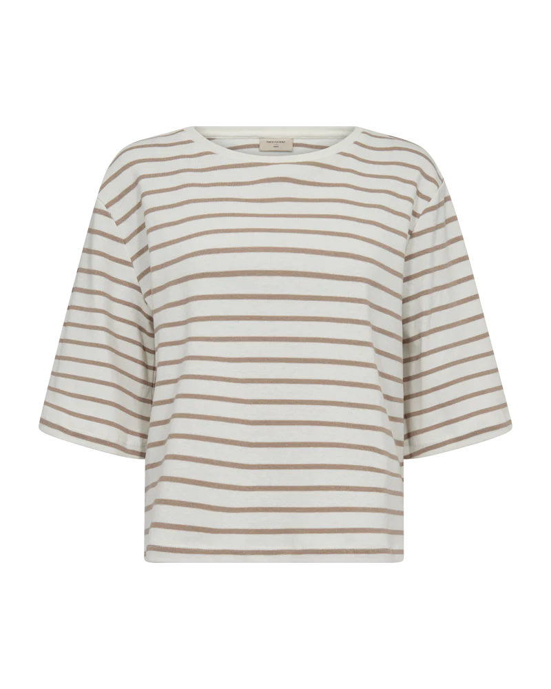 FQMILA - T-SHIRT - WEISS UND BRAUN