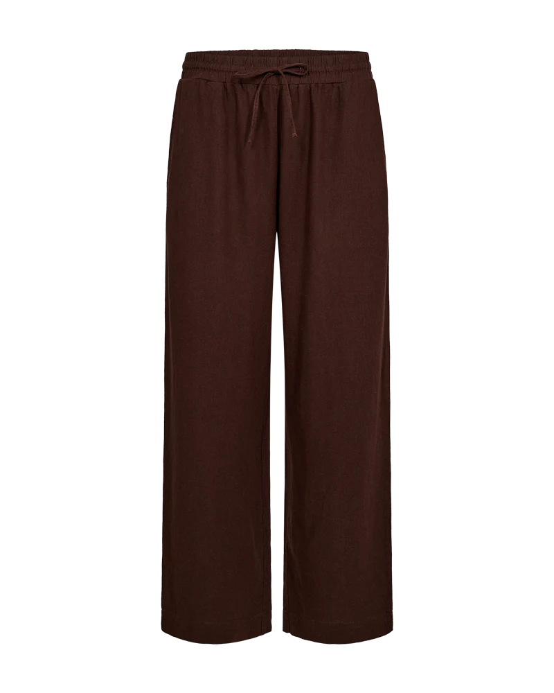 FQLAVA - KNÖCHELHOSE MIT LEINEN - BRAUN