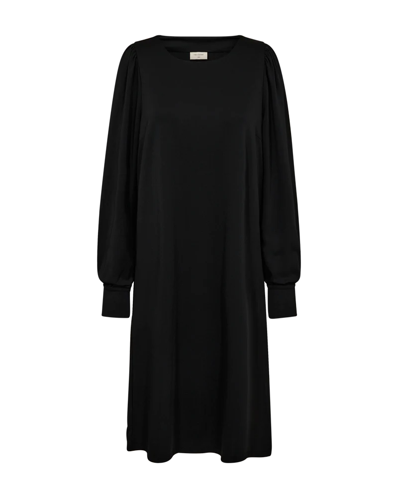 FQELVA – KLEID MIT BALLONÄRMELN - SCHWARZ