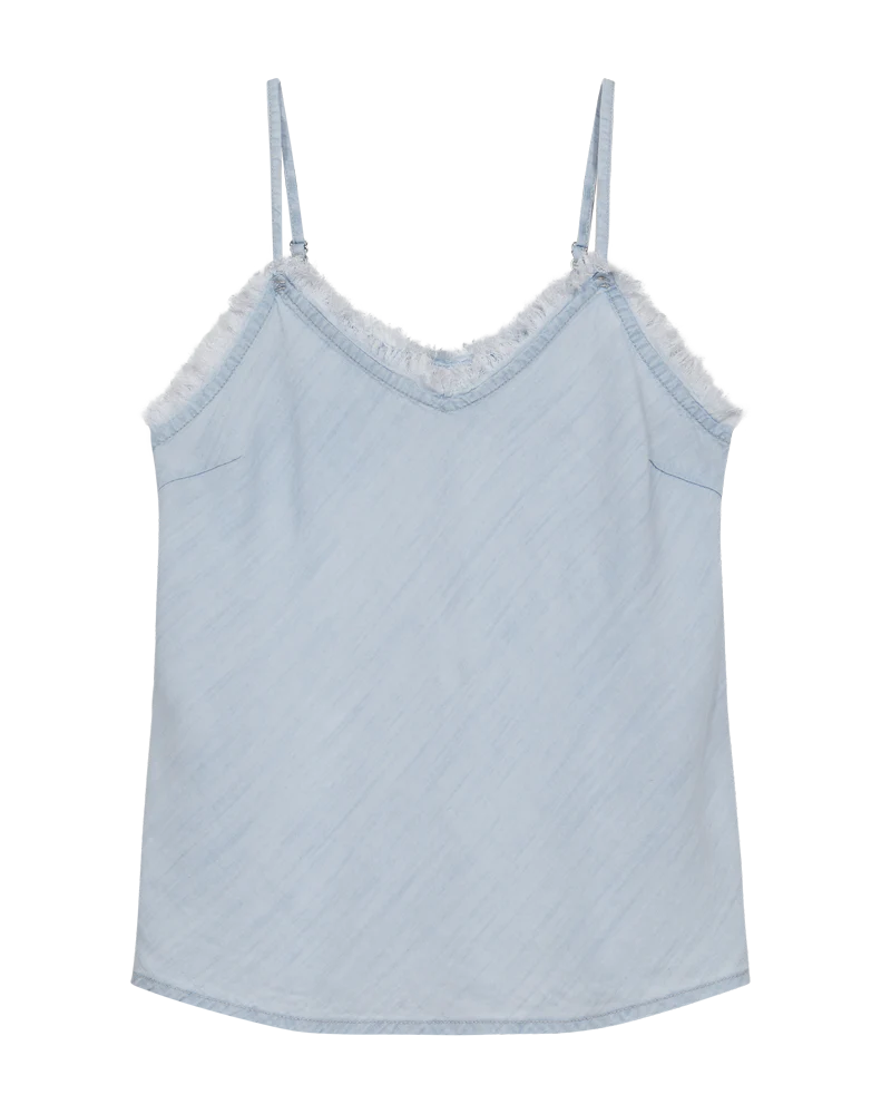 FQRENNA - TOP MIT FRANSEN-DETAILS - BLAU