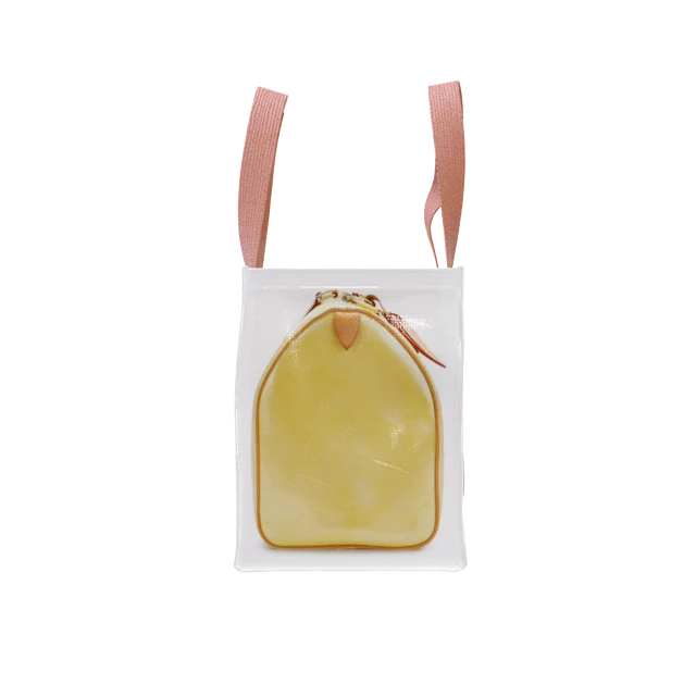 TITA ELVIE duffle Grocery Bag, yellow  canvas, large