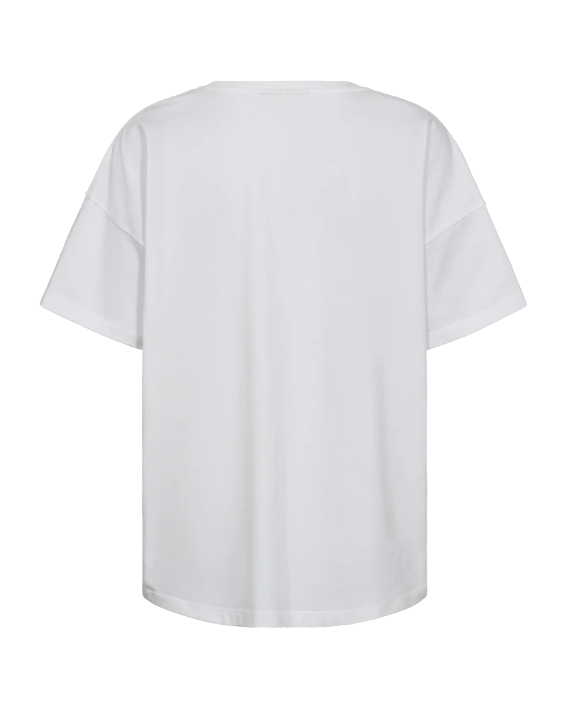 FQFENJAL - T-SHIRT MIT PRINT - WEISS UND  GELB