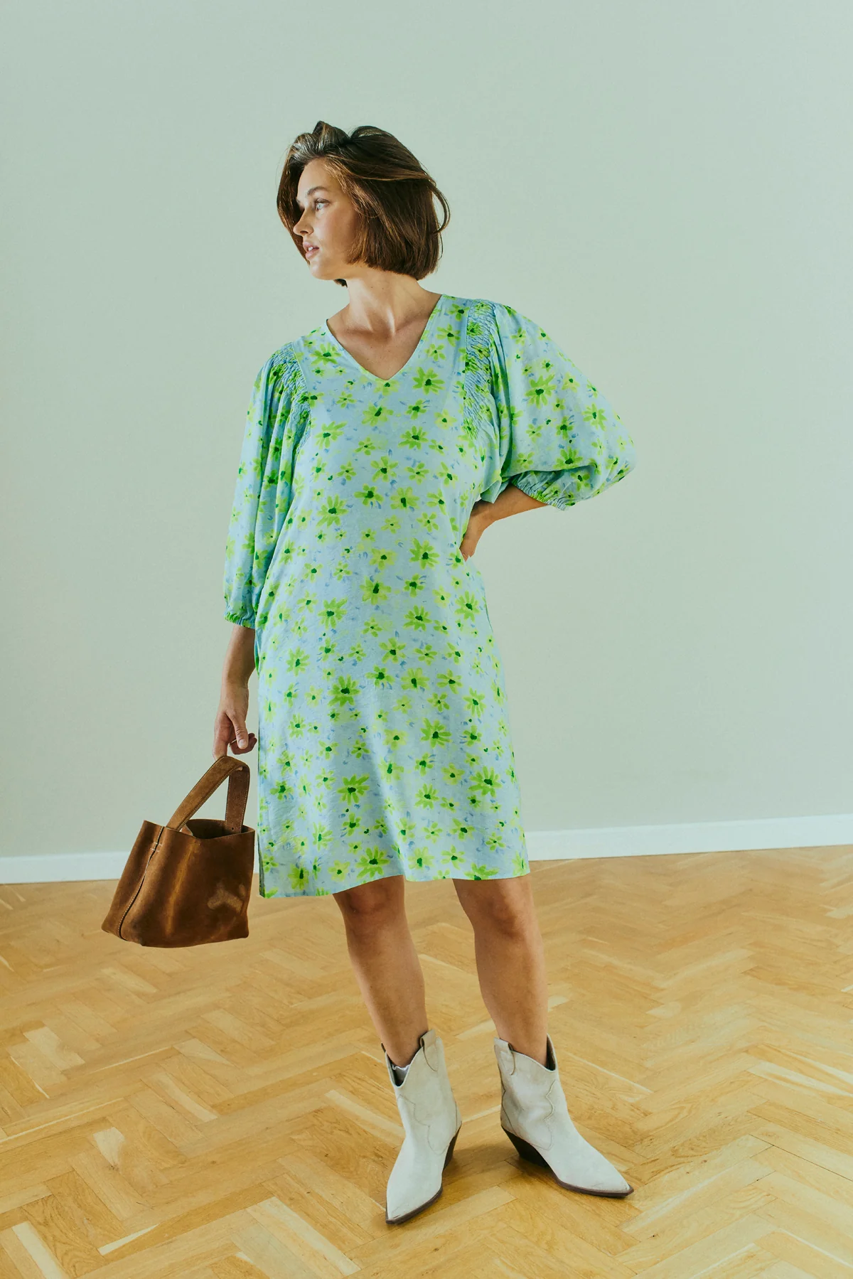 FQJOVI - KLEID - GRÜN UND BLAU