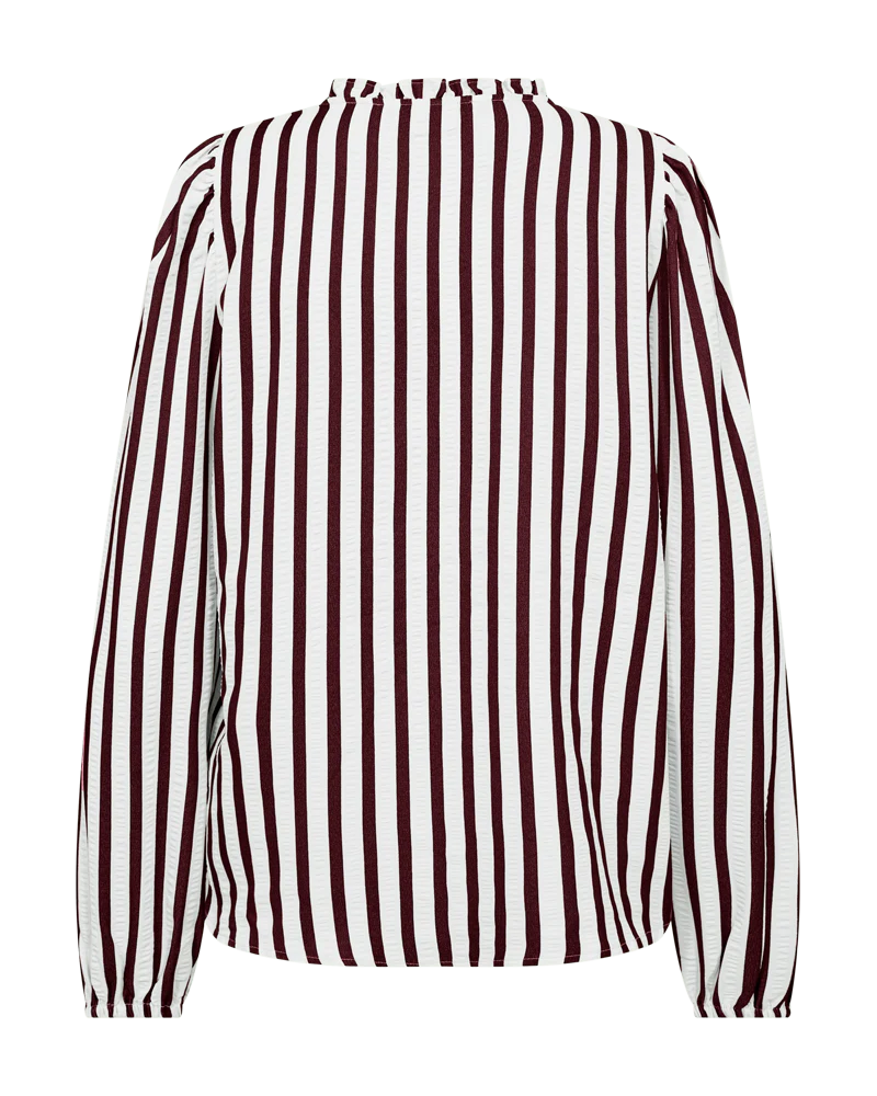 FQNOTO – GESTREIFTE BLUSE - BORDEAUX