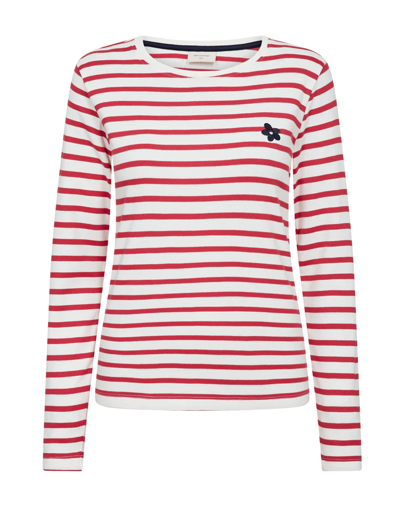 FQFAMILA - LANGARM-T-SHIRT - WEISS UND ROT