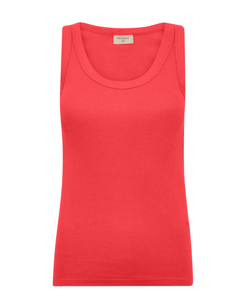 FQHI – RIPPENGESTRICKTES TOP - ROT