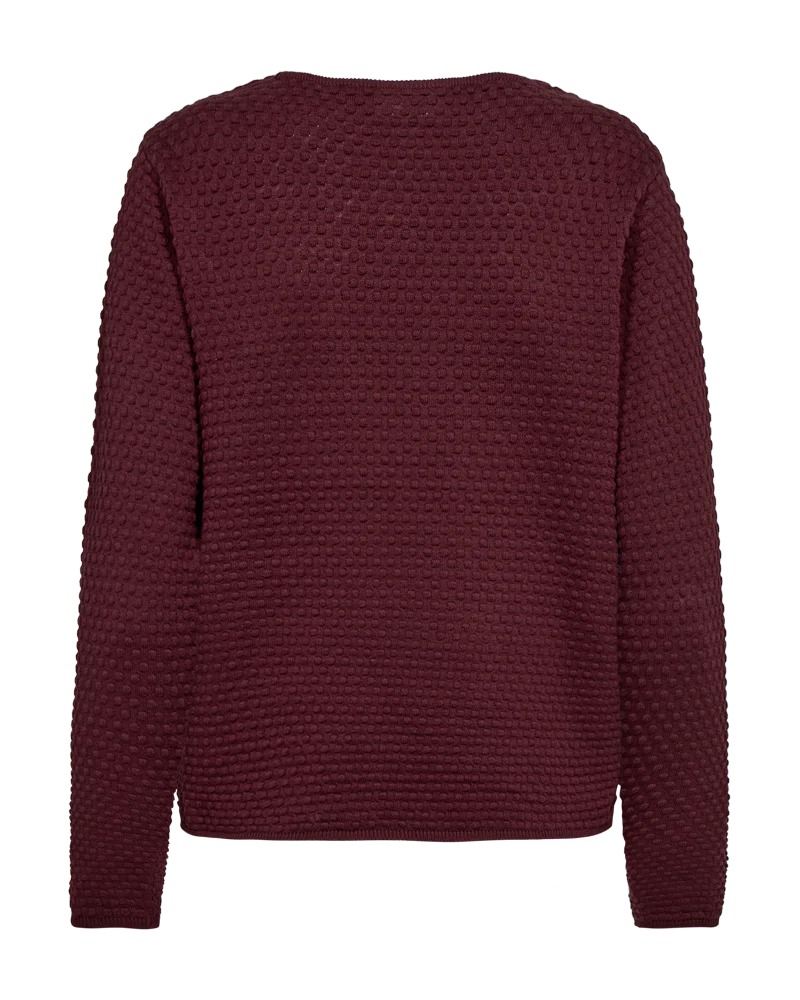 FQDODO - PULLOVER MIT GEPUNKTETER TEXTUR - BORDEAUX