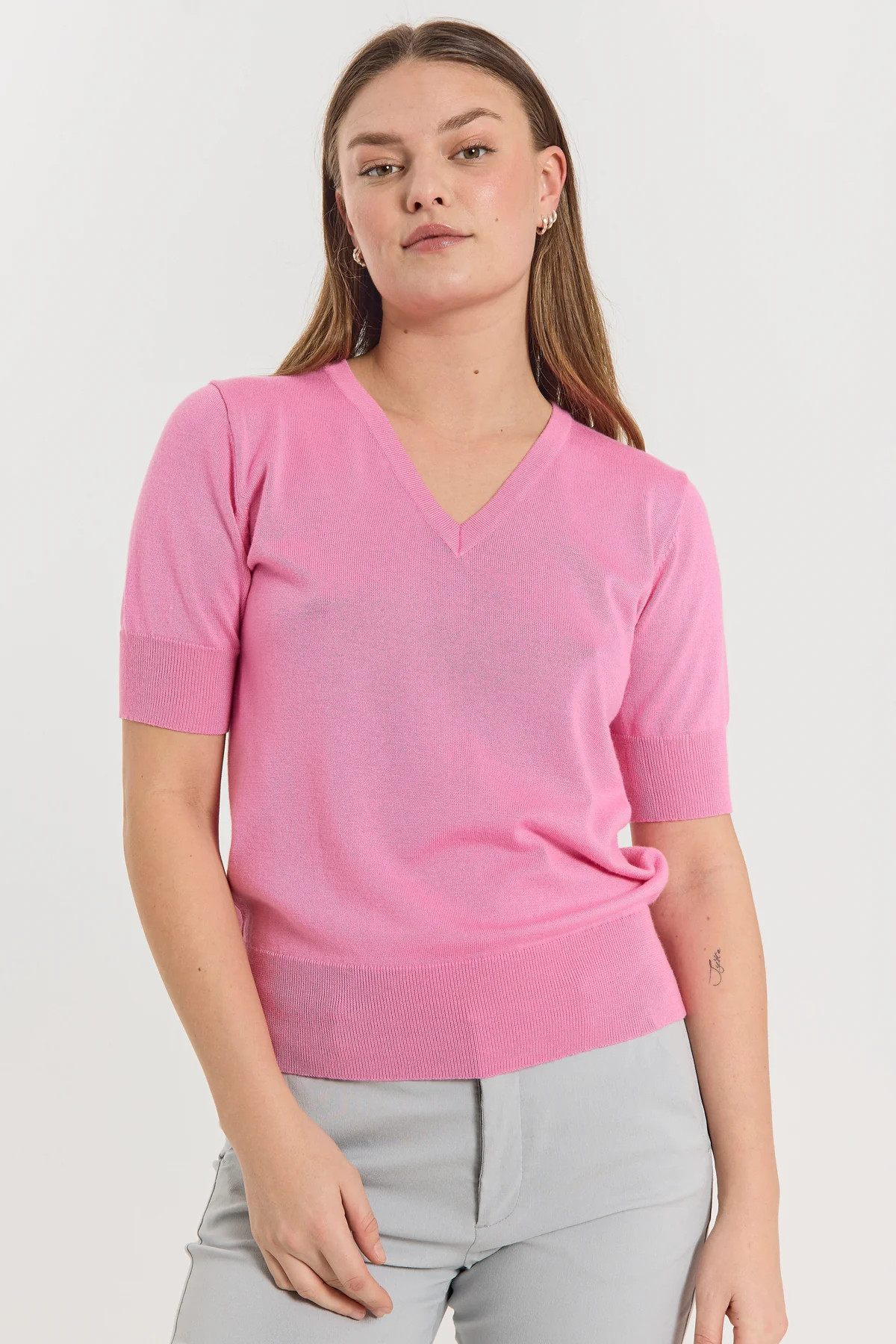 FQKATIE - STRICK PULLOVER - ROSE