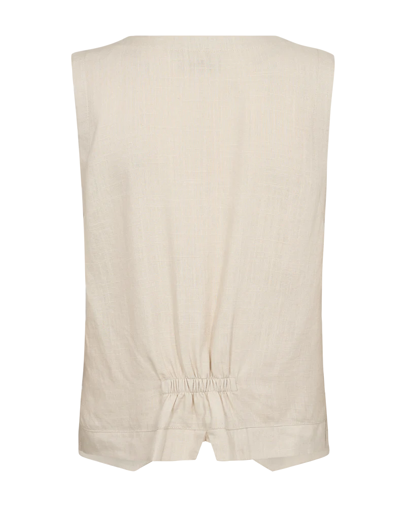 FQLAVARA - WESTE AUS LEINENMISCHUNG - BEIGE