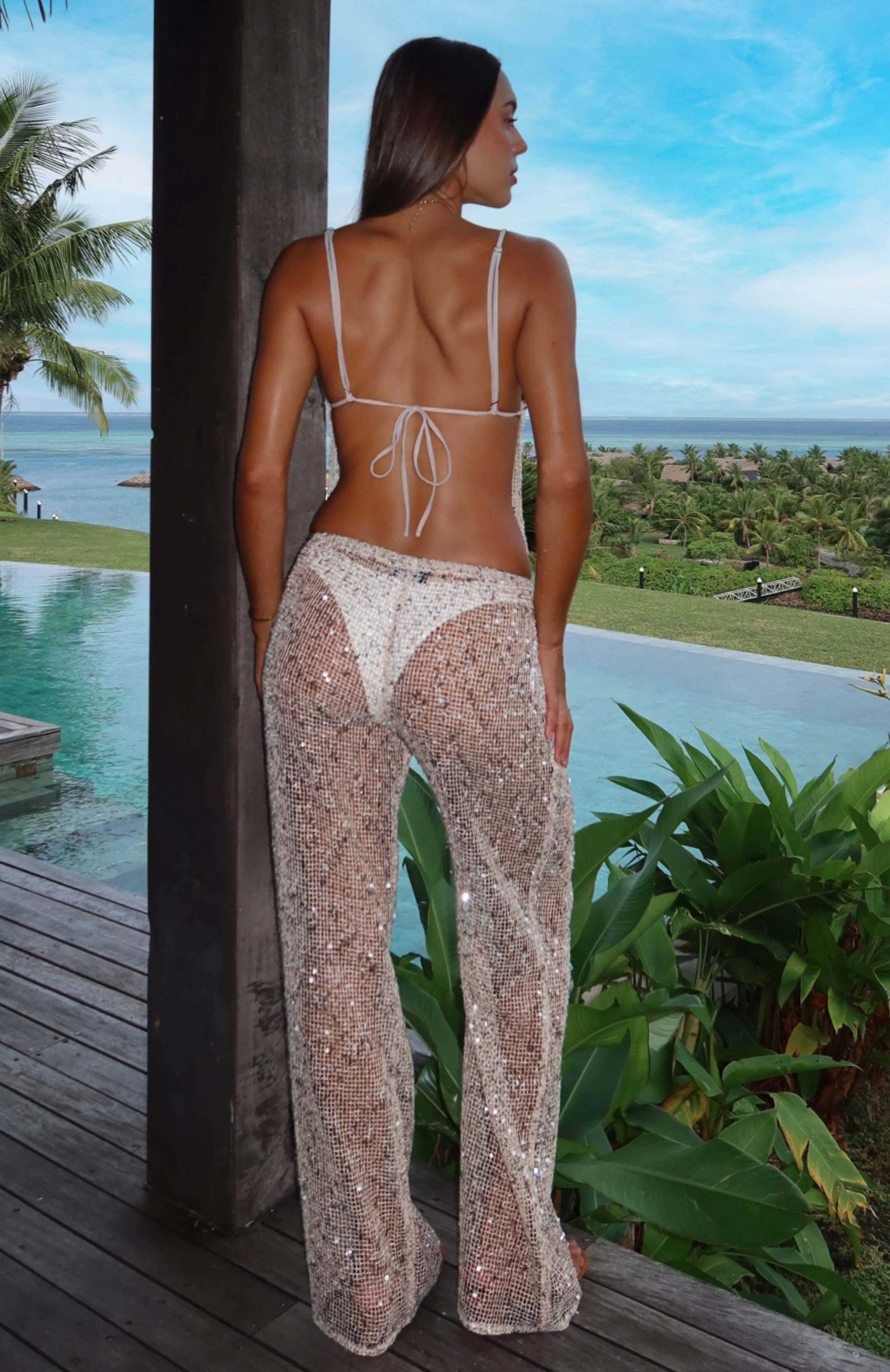 Horizon Sequin Pants Coconut