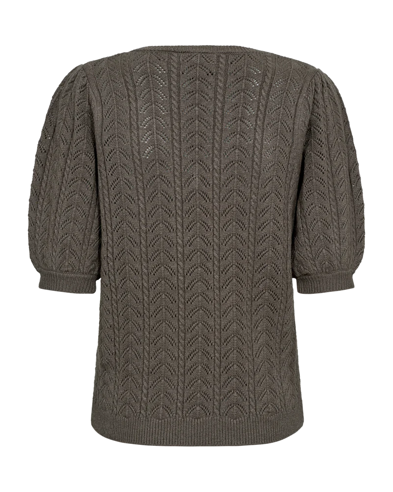 FQCLARRY – STRICKPULLOVER MIT LOCHMUSTER - BRAUN