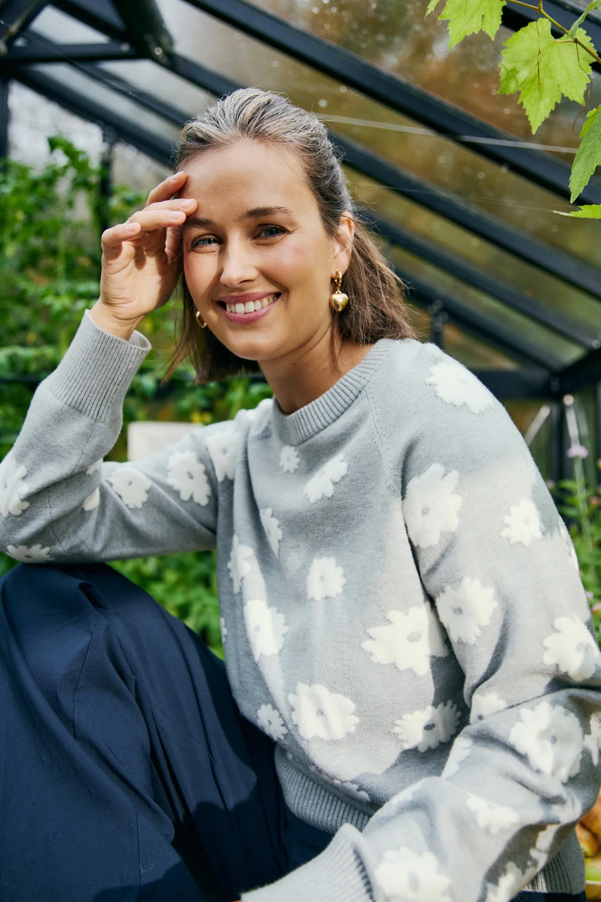 FQALPI - PULLOVER - GRAU UND WEISS