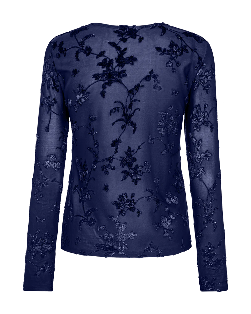 FQBISKA – BLUSE IN MESH-QUALITÄT - BLAU