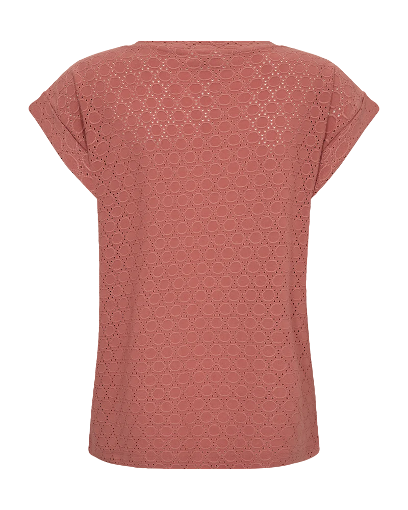 FQBLOND – T-SHIRT MIT LOCHMUSTER - ROSE