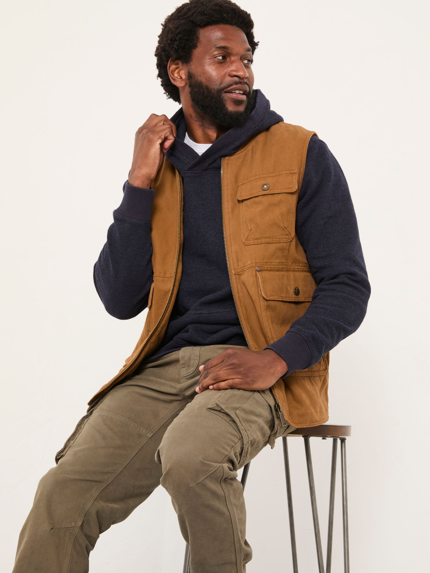 Rydal Light Brown Canvas Gilet