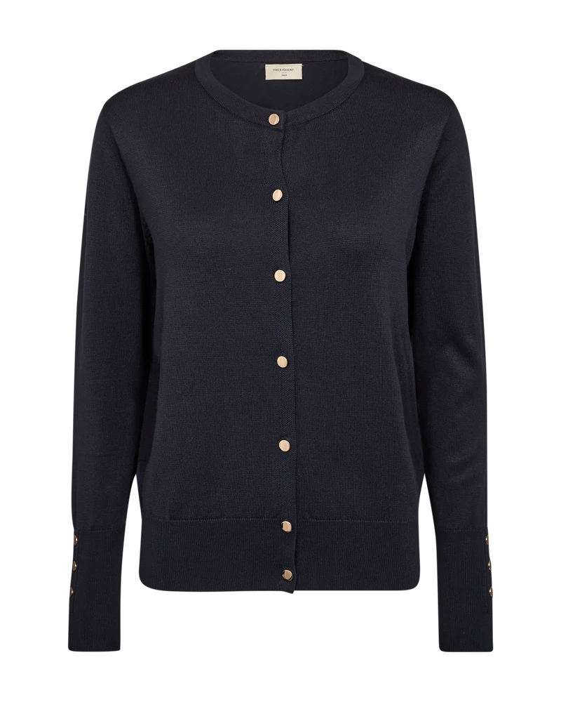 FQKATIE – FEINSTRICK-CARDIGAN - BLAU