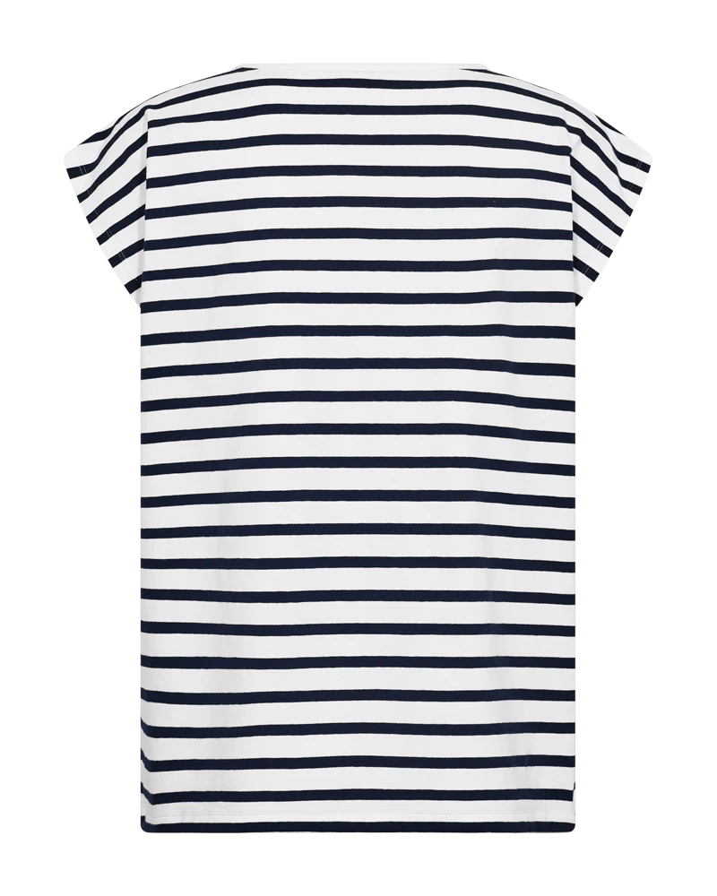 FQFENJAL - T-SHIRT - WEISS UND DUNKELBLAU