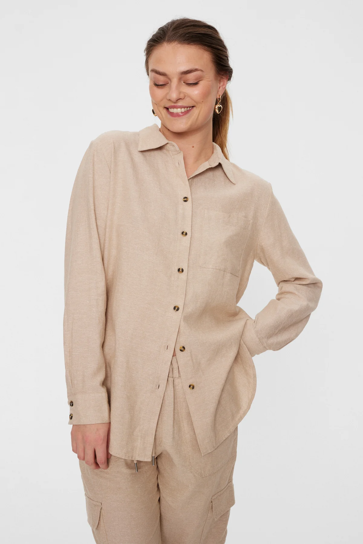 FQLAVA - LEINENHEMD - BEIGE