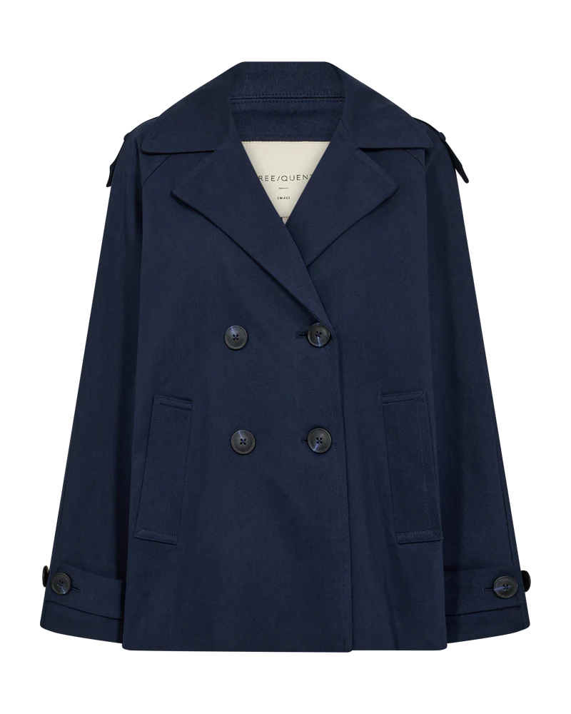 FQNORTHY - KURZER TRENCHCOAT - BLAU