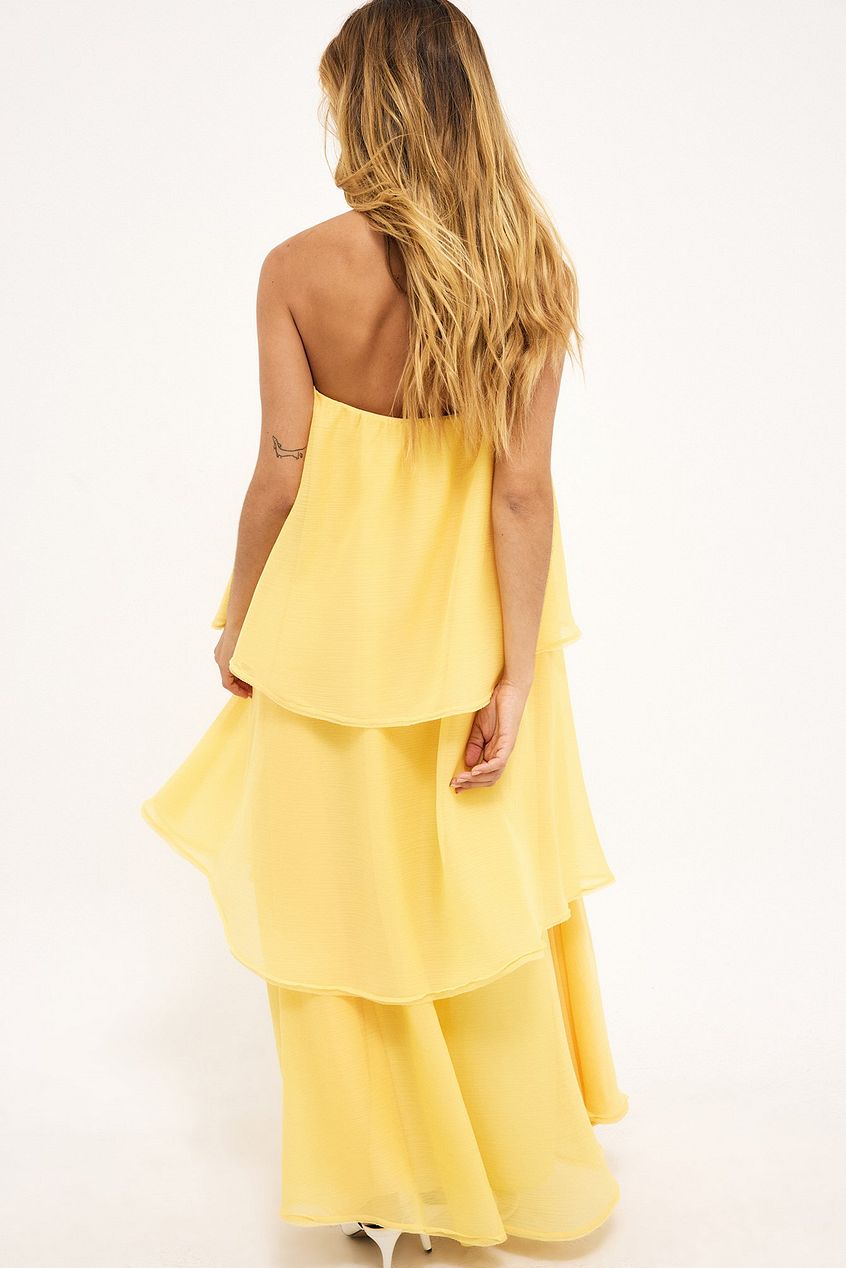 Bandeau Tiered Volume Maxi Dress