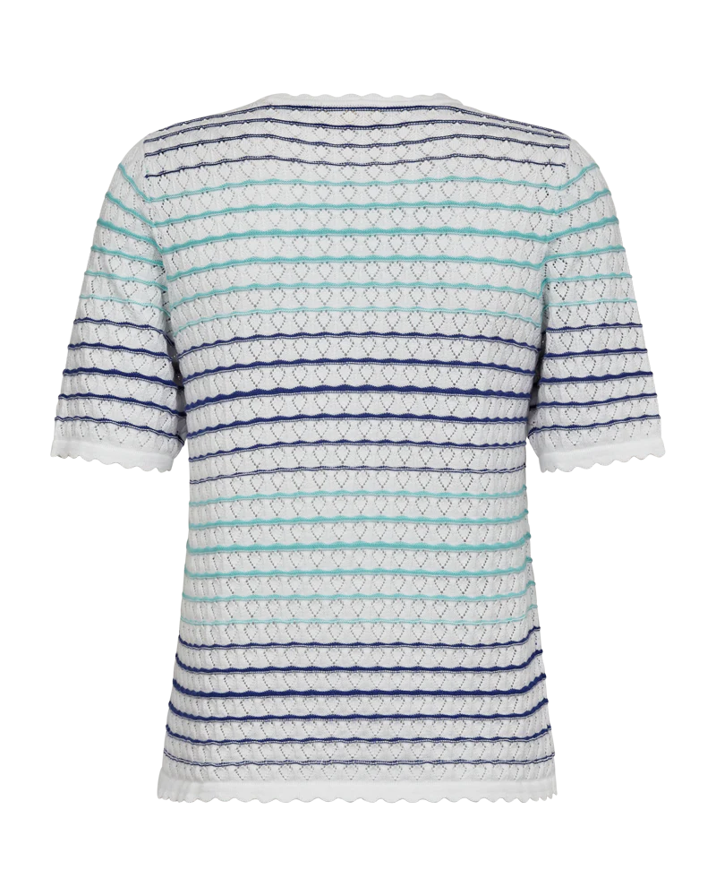 FQGINA - PULLOVER MIT STRICKMUSTER - WEISS UND BLAU
