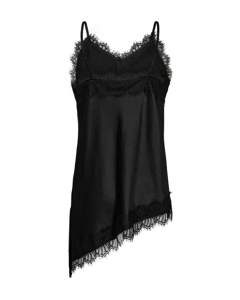 FQDOVA – TOP MIT SPITZENDETAILS - SCHWARZ