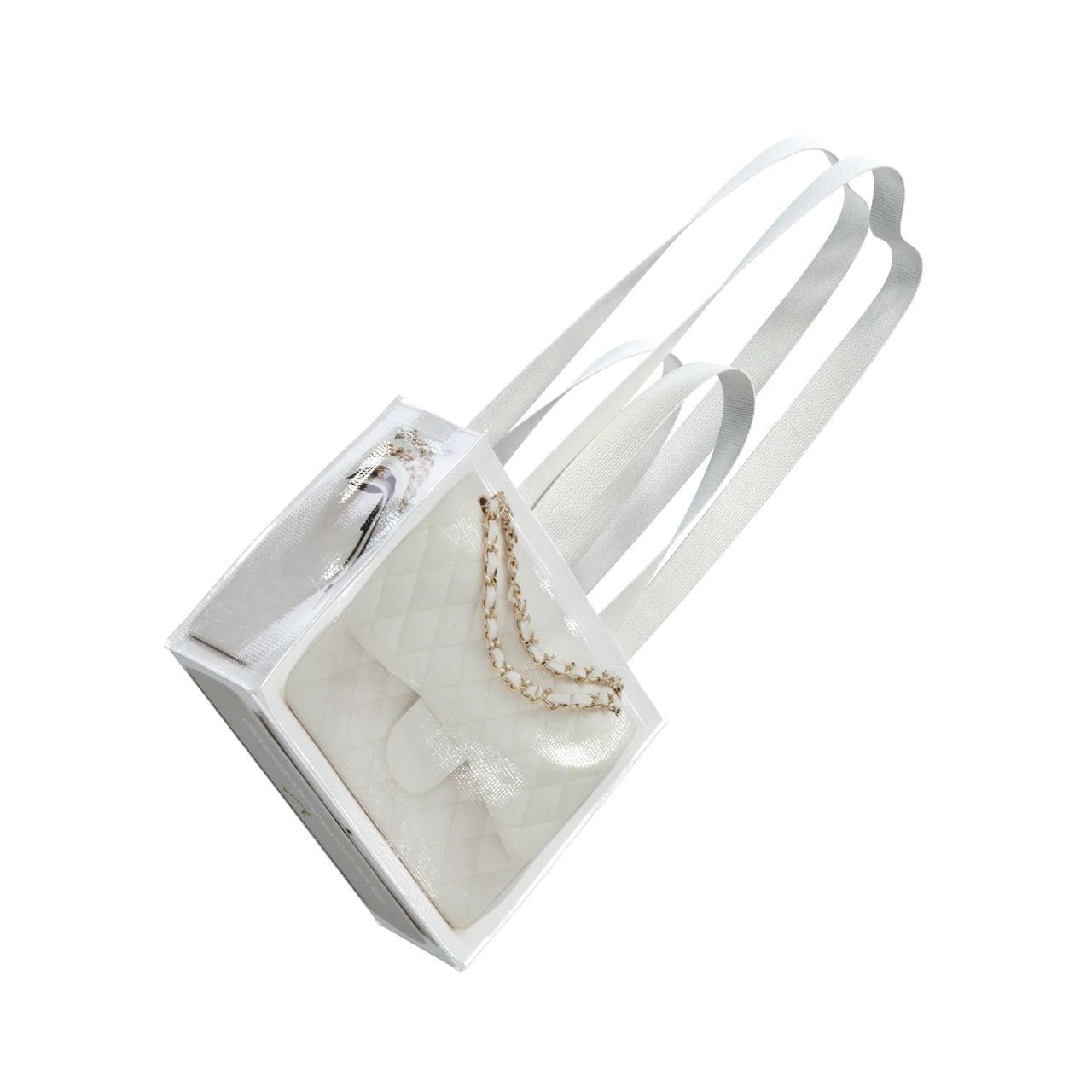 GroceryBags Creative imitation platinum bag printed woven bag cobalt white small fitness leisure bag