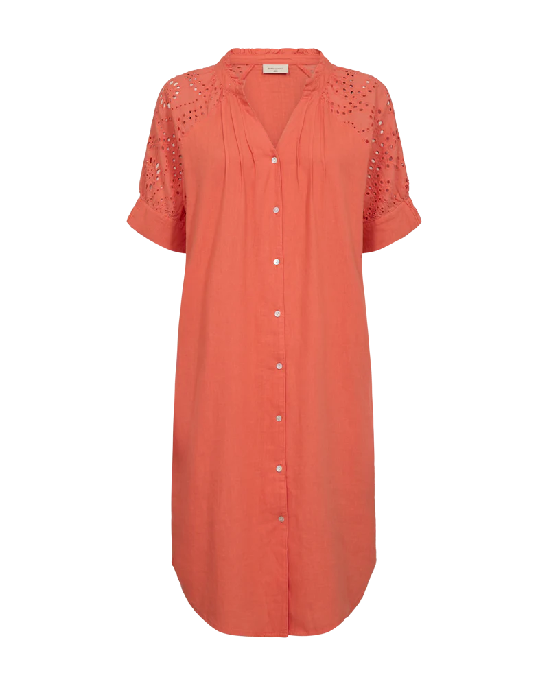 FQLOUIS – KLEID MIT BALLOONÄRMELN - ORANGE