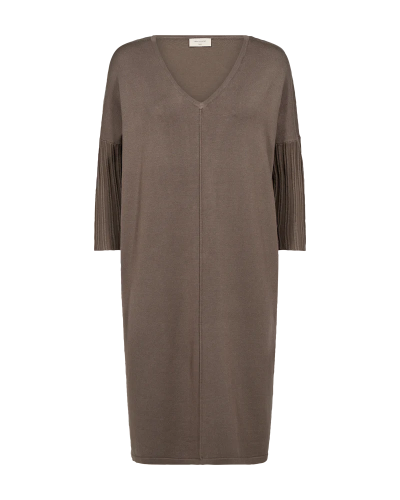 FQJONE – FEINSTRICK-KLEID - BRAUN
