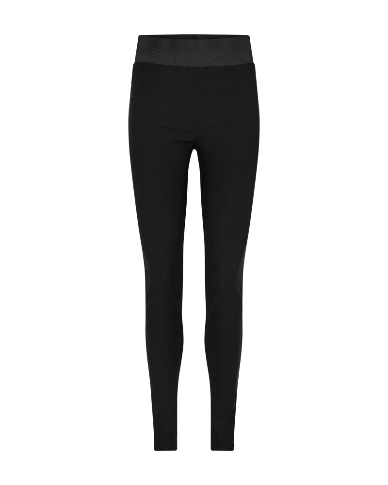 FQSHANTAL - POWER HOSE MIT ELASTICHEM BUND - SCHWARZ